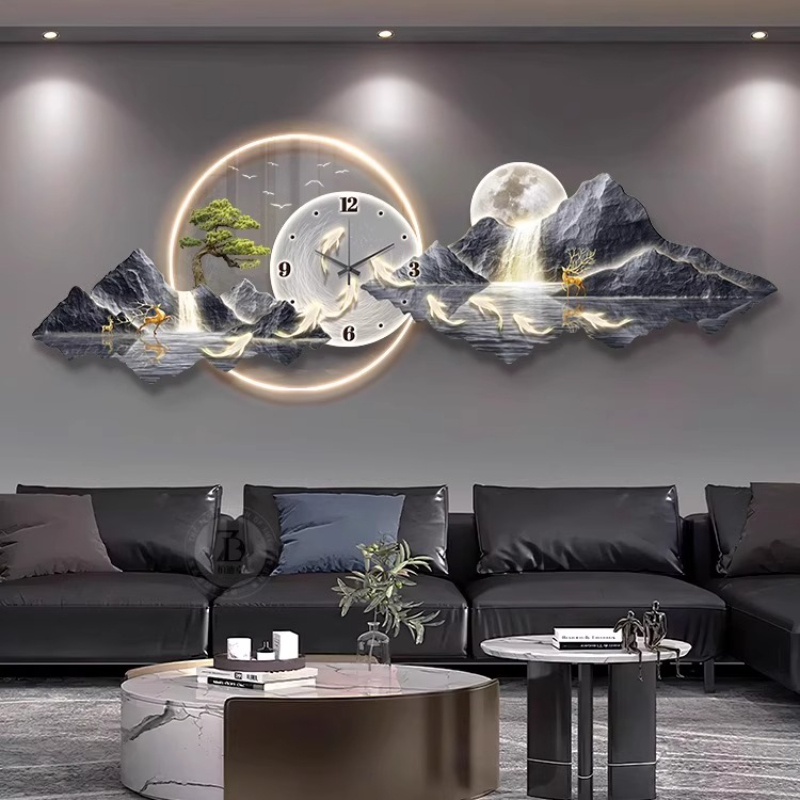 Luxury Light Wall clock Living - Interior Design Living Room And Kitchen 评论和价格