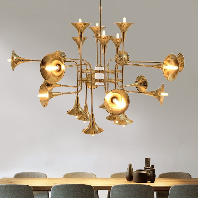 Nordic Trumpet Pendant Lamp fo - Interior Design Living Room And Kitchen 评论和价格