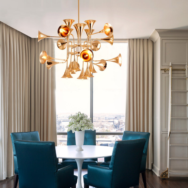 Nordic Trumpet Pendant Lamp fo - Interior Design Living Room And Kitchen 评论和价格