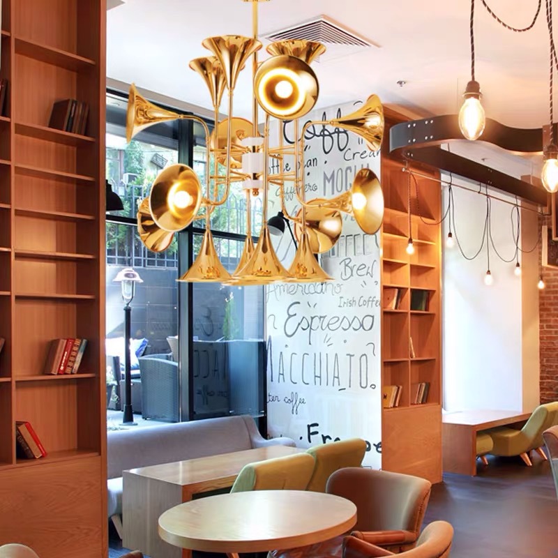Nordic Trumpet Pendant Lamp fo - Interior Design Living Room And Kitchen 评论和价格