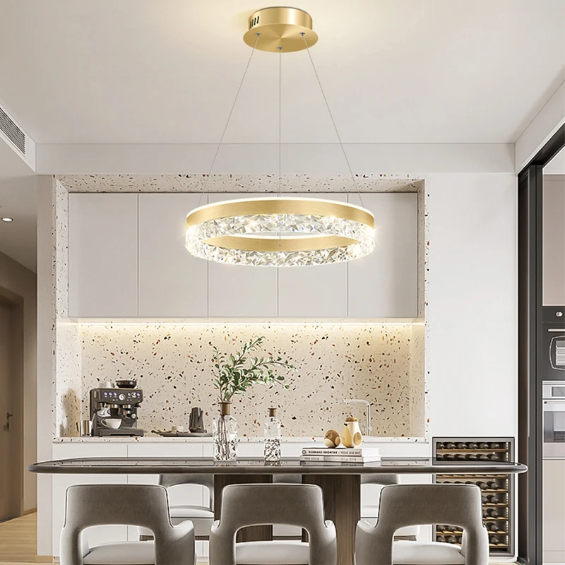 Modern Luxury Crystal LED Pend - Interior Design Living Room And Kitchen 评论和价格